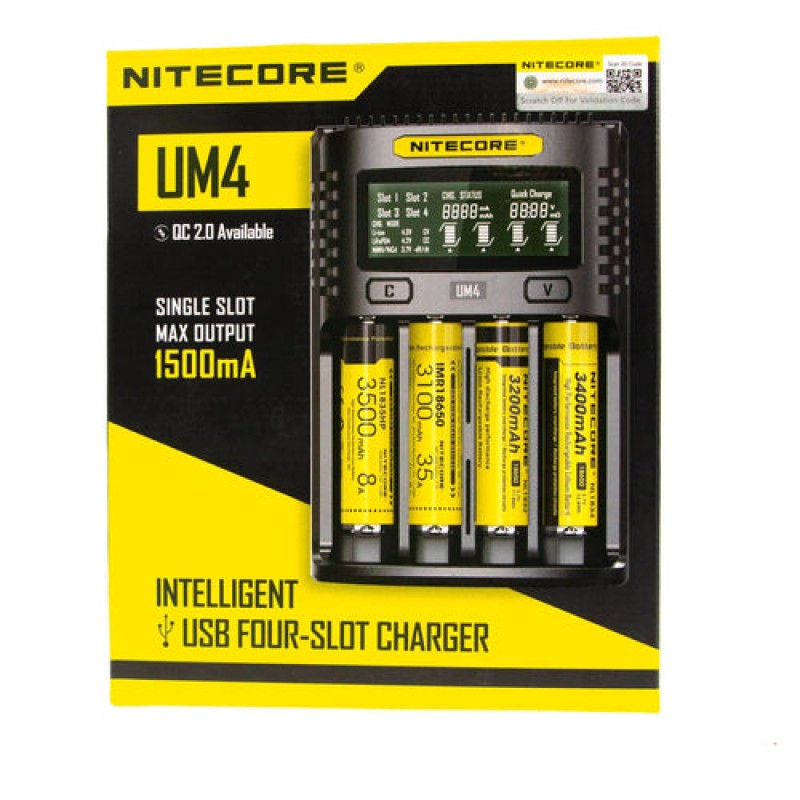 Nitecore UM4 4 Slot 1500mA Universal Battery Charg...