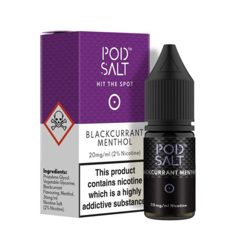 Blackcurrant Menthol Nicotine Salt E-Liquid by Pod...