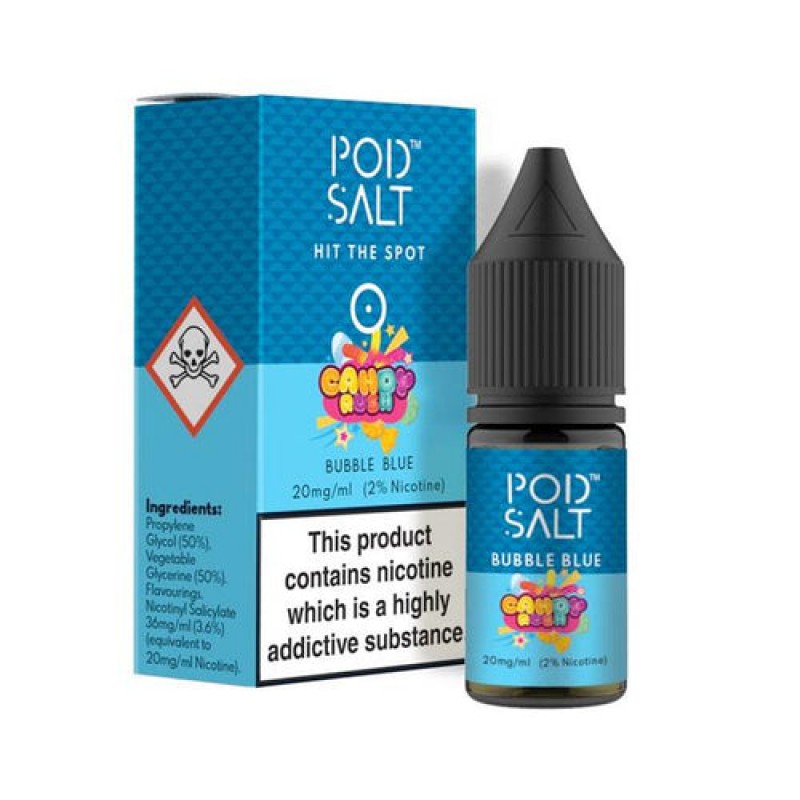 Bubble Blue Nicotine Salt E-Liquid by Pod Salt