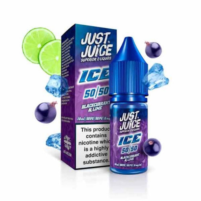 Blackcurrant & Lime Ice 50/50 E-Liquid by Just Juice 10ml